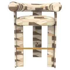 Collector Cassette Bar Chair Fully Upholstered in Silt Fabric by Alter Ego