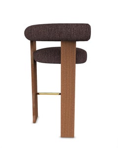 Chaise de bar Collector Cassette rembourrée en tissu Brown foncé par Alter Ego