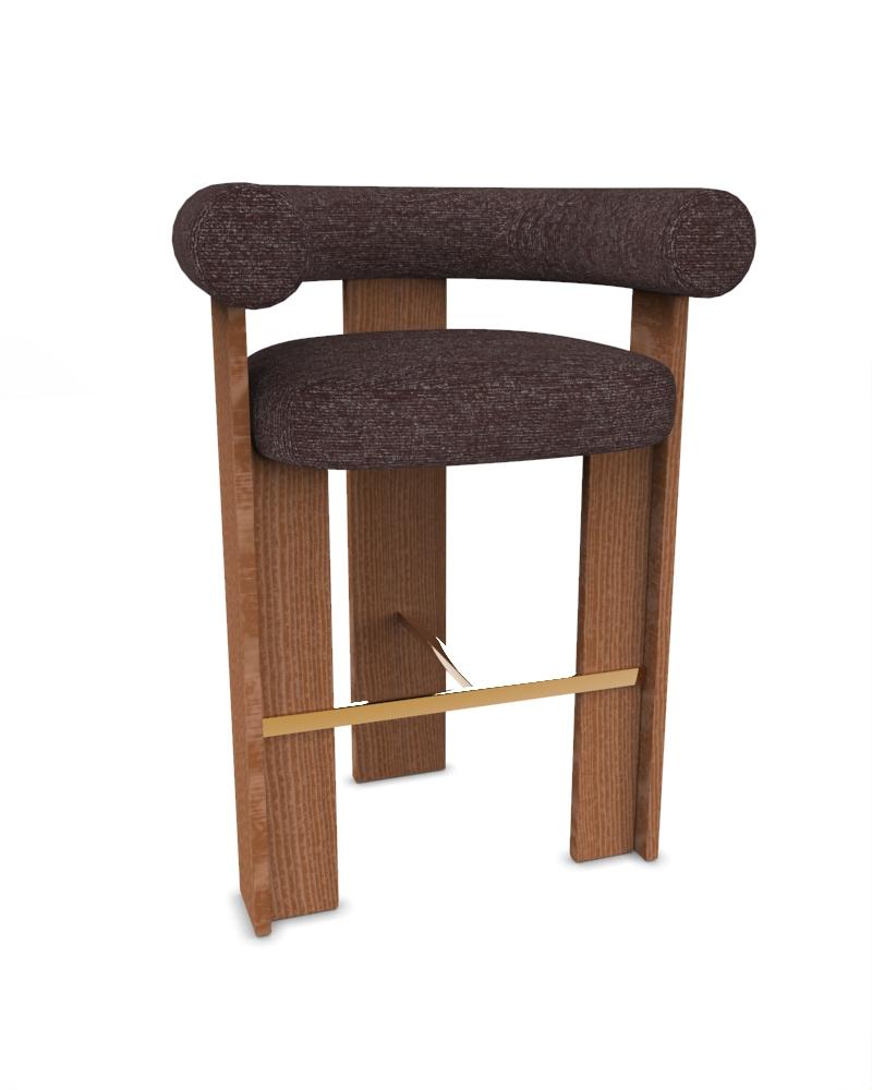 Portuguese Collector Cassette Bar Chair Upholstered in Dark Brown Fabric by Alter Ego For Sale