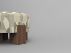 Collector Cassette Puff in District Alabaster Fabric by Alter Ego Studio