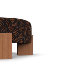 Collector Cassette Puff in Marine Kuba von Larsen Fabric von Alter Ego Studio