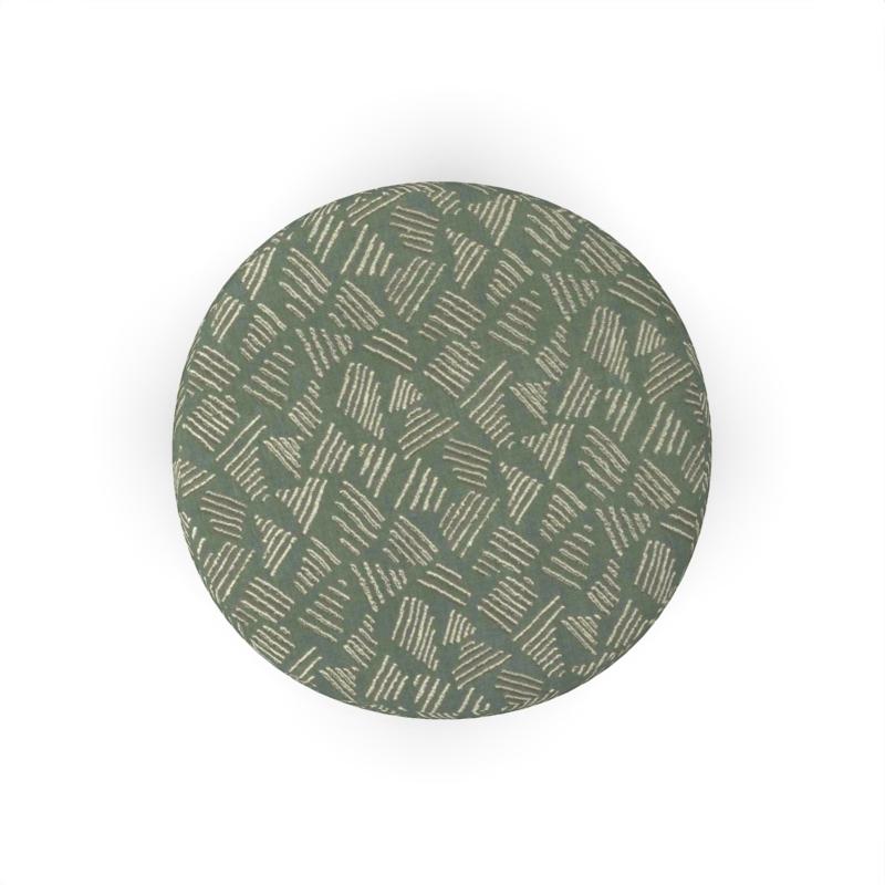 Contemporary Collector Cassette Puff in Sea Glass Kuba by Larsen Fabric by Alter Ego Studio For Sale