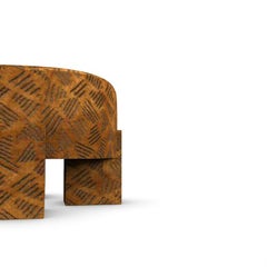 Collector Cassette Puff in Tobacco by Larsen Fabric by Alter Ego Studio