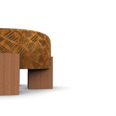 Collector Cassette Puff in Tobacco by Larsen Fabric by Alter Ego Studio