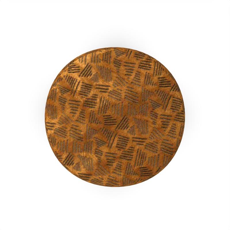 Contemporary Collector Cassette Puff in Tobacco by Larsen Fabric by Alter Ego Studio For Sale