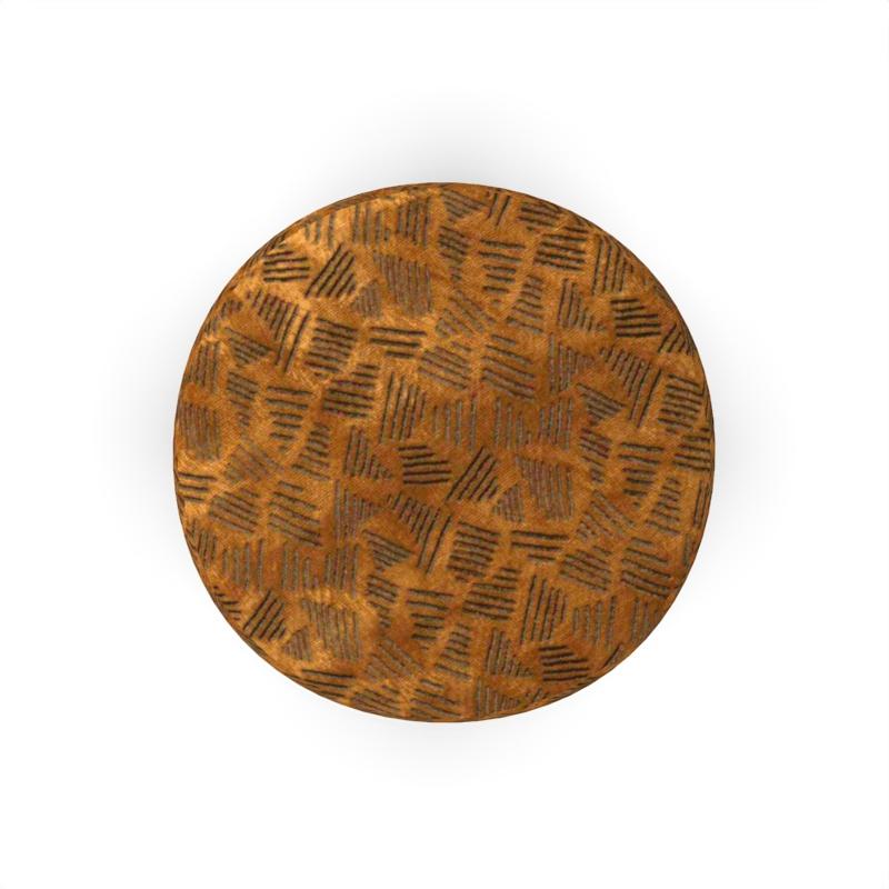 Contemporary Collector Cassette Puff in Tobacco by Larsen Fabric by Alter Ego Studio For Sale