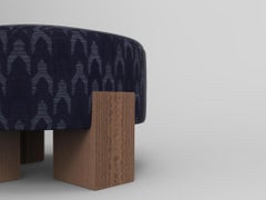Collector Cassette Puff Outdoor Baldac Blue Fabric by Alter Ego Studio