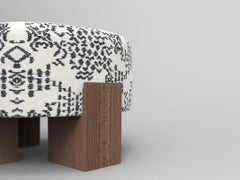 Collector Cassette Puff Outdoor Kolymbetra Blue Fabric by Alter Ego Studio