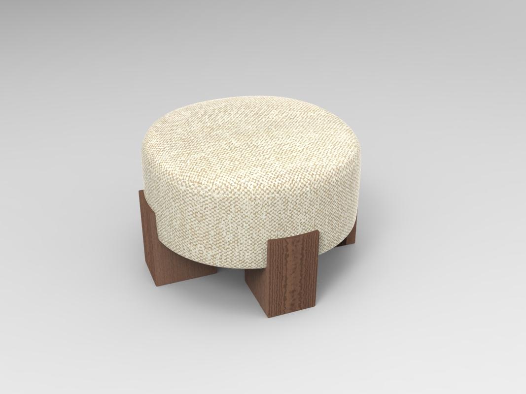 Contemporary Collector Cassette Puff Outdoor Spugna Beige Fabric by Alter Ego Studio For Sale