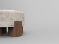 Collector Cassette Puff Outdoor Tarim Beige Fabric by Alter Ego Studio