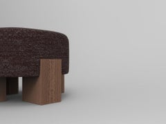 Collector Cassette Puff Outdoor Tricot Dark Brown Fabric by Alter Ego Studio
