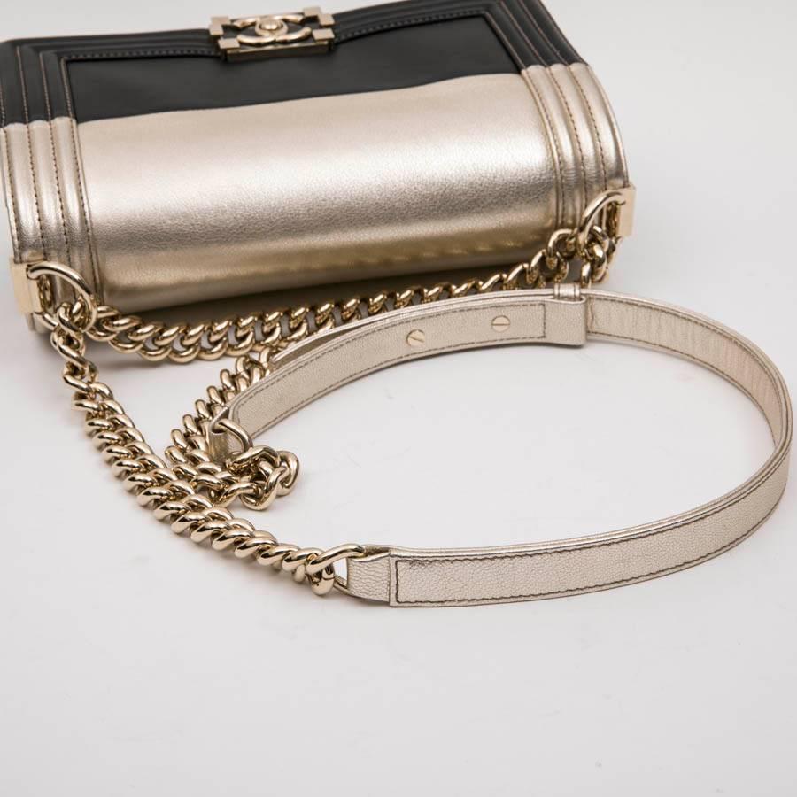 Collector CHANEL Boy Bag in Black and Pale Gold Smooth Lamb Leather 5