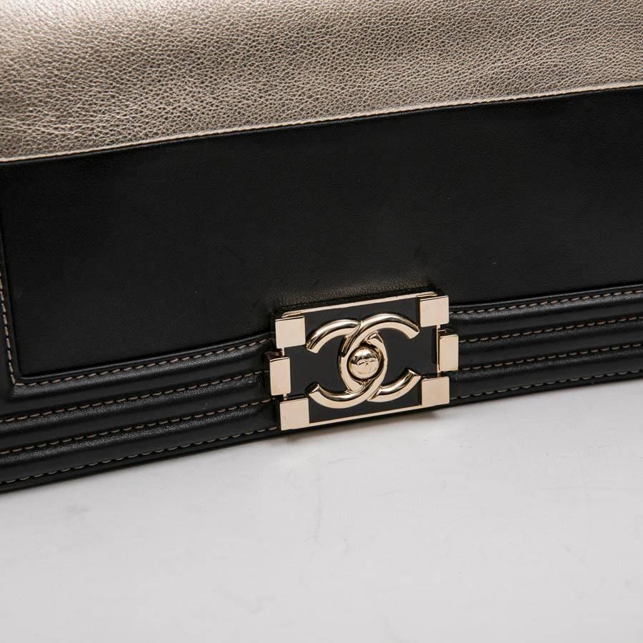 Collector CHANEL Boy Bag in Black and Pale Gold Smooth Lamb Leather 6