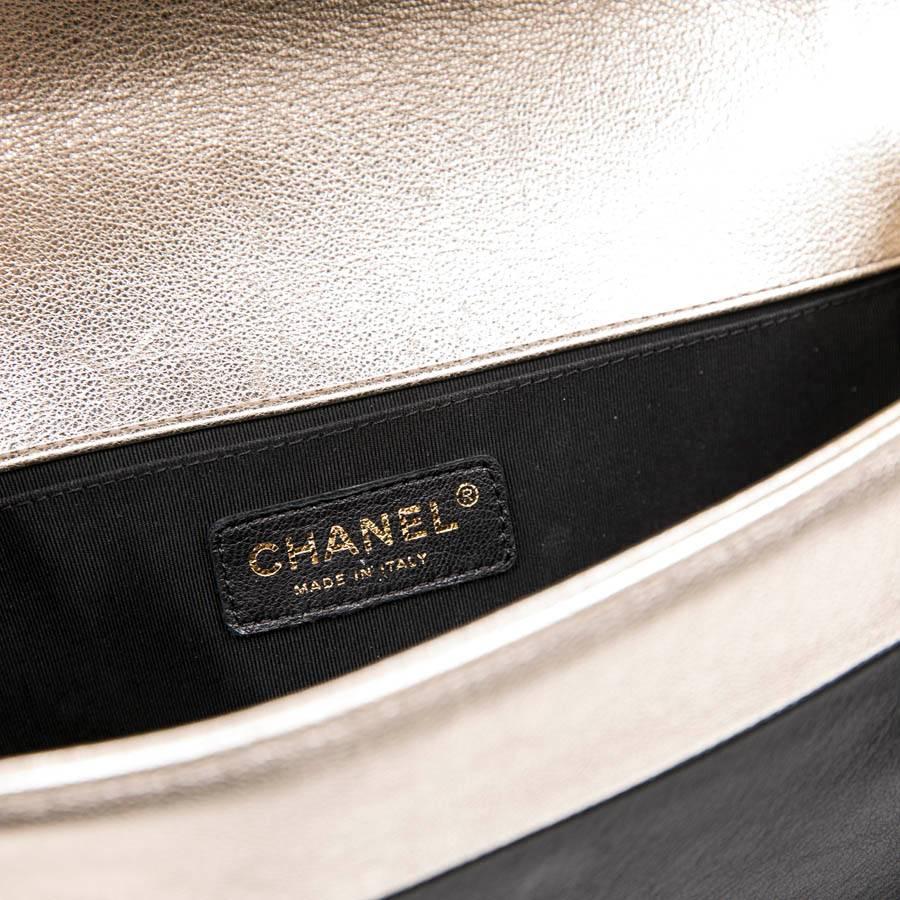 Collector CHANEL Boy Bag in Black and Pale Gold Smooth Lamb Leather 9