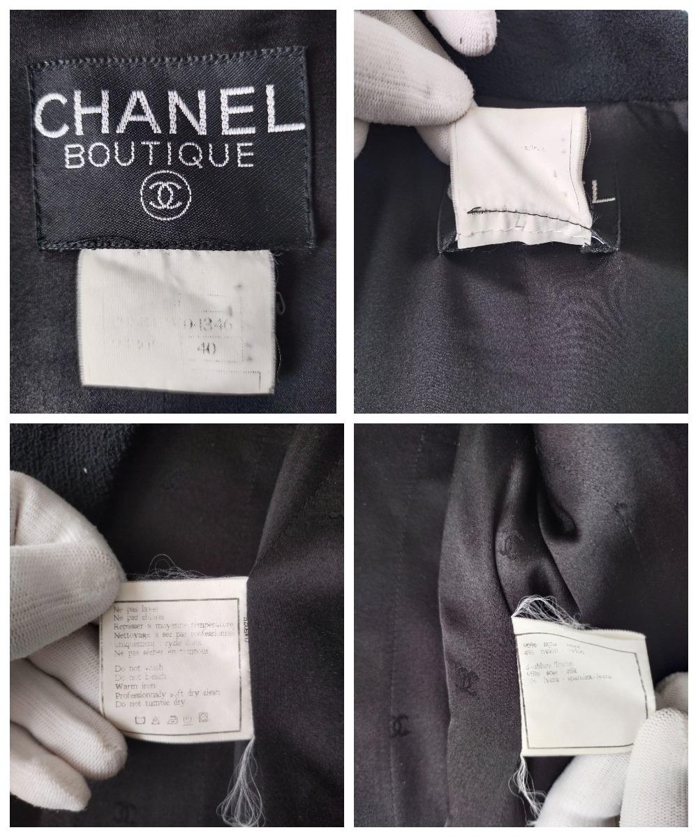 COLLECTOR! CHANEL & Karl Lagerfeld 95A F/W 1995 Black wool bouclé jacket 40 FR For Sale 6