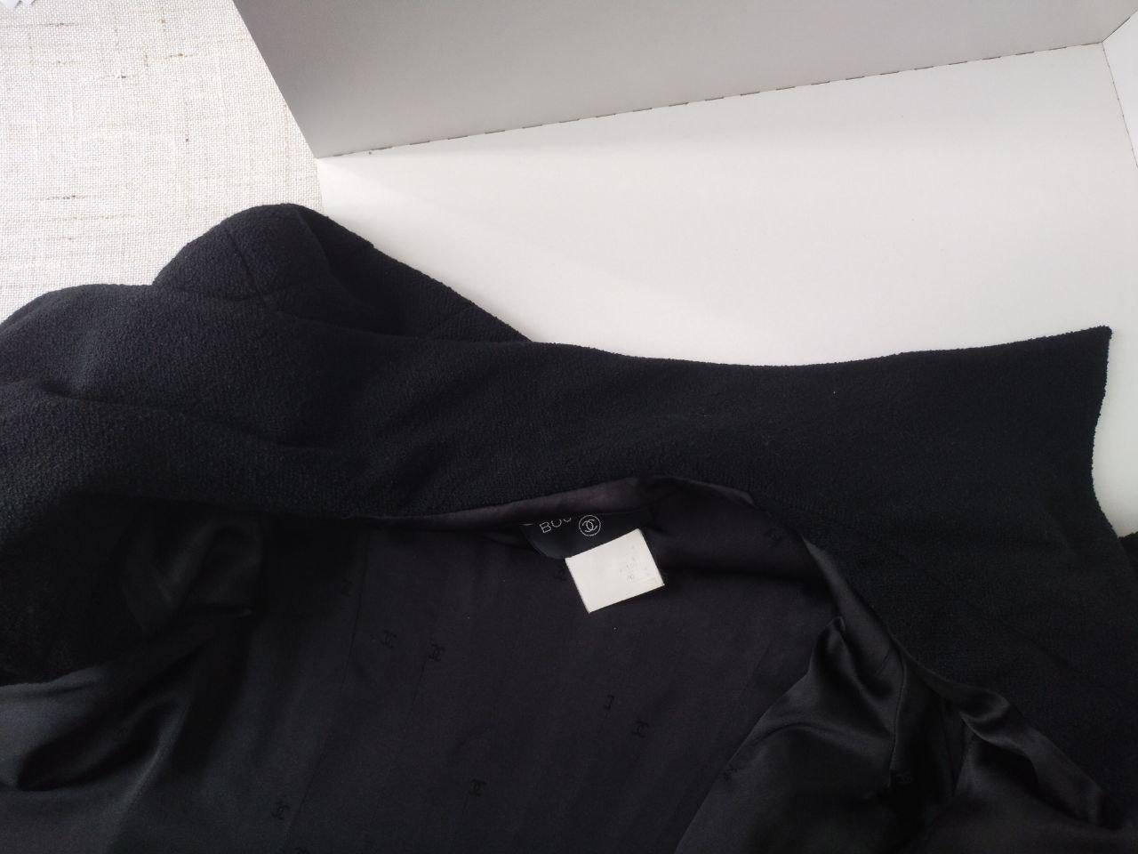 COLLECTOR ! CHANEL & Karl Lagerfeld 95A F/W 1995 Veste en laine bouclée noire 40 FR en vente 14