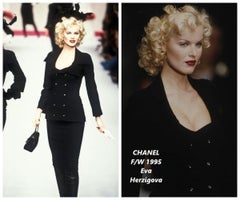 COLLECTOR! CHANEL & Karl Lagerfeld 95A F/W 1995 Black wool bouclé jacket 40 FR