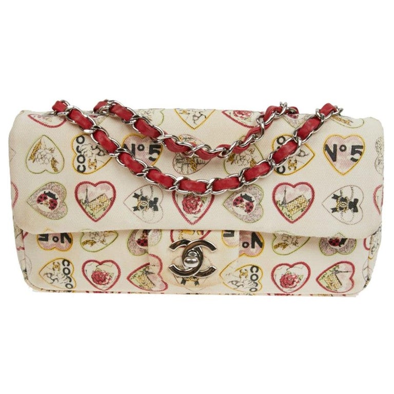 Collector CHANEL Vintage Timeless Coco Flap Bag in Beige Canvas at 1stDibs