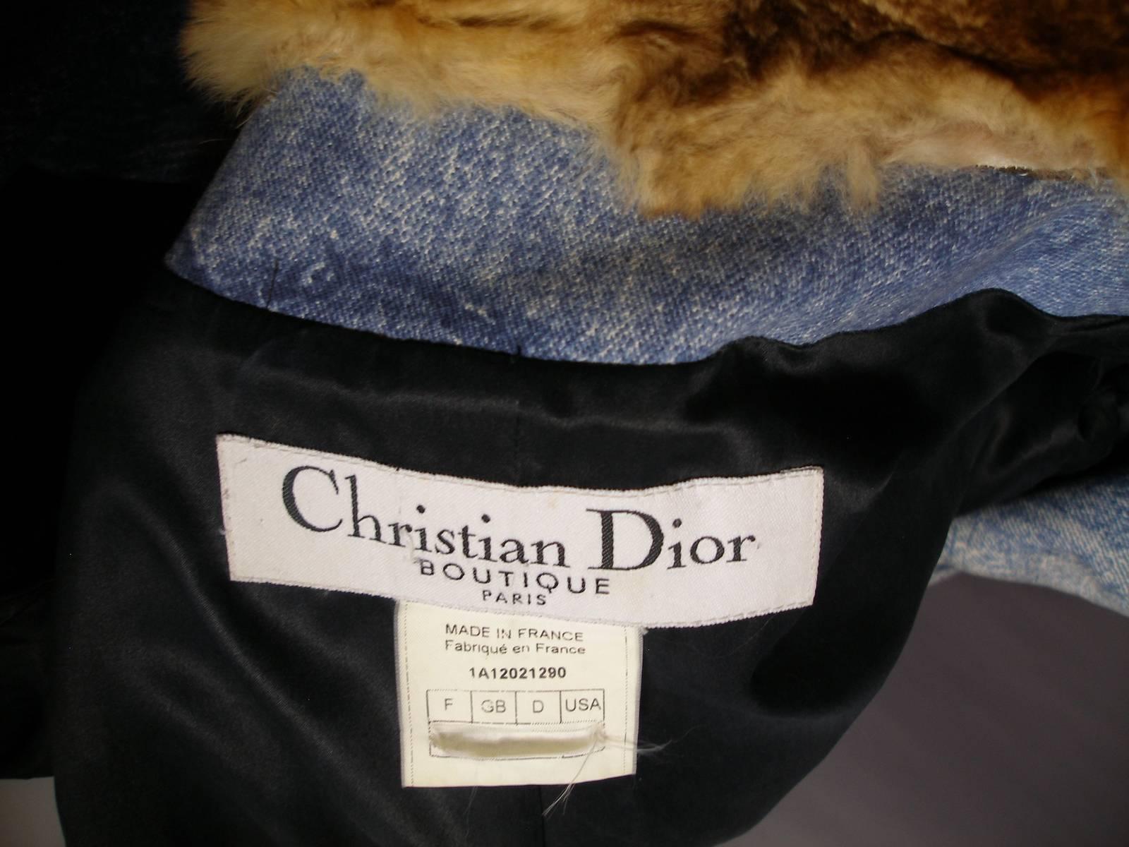 Veste en jean Christian Dior collectionneur avec logo funky amusant, années 1980  8