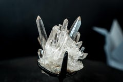 Grappe de quartz transparent de collection provenant de la Serra do Cabral, à Diamantina