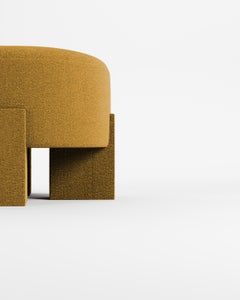 Zeitgenössische Cassete Puff Boucle Senf von Alter Ego Studio, Sammlerstück