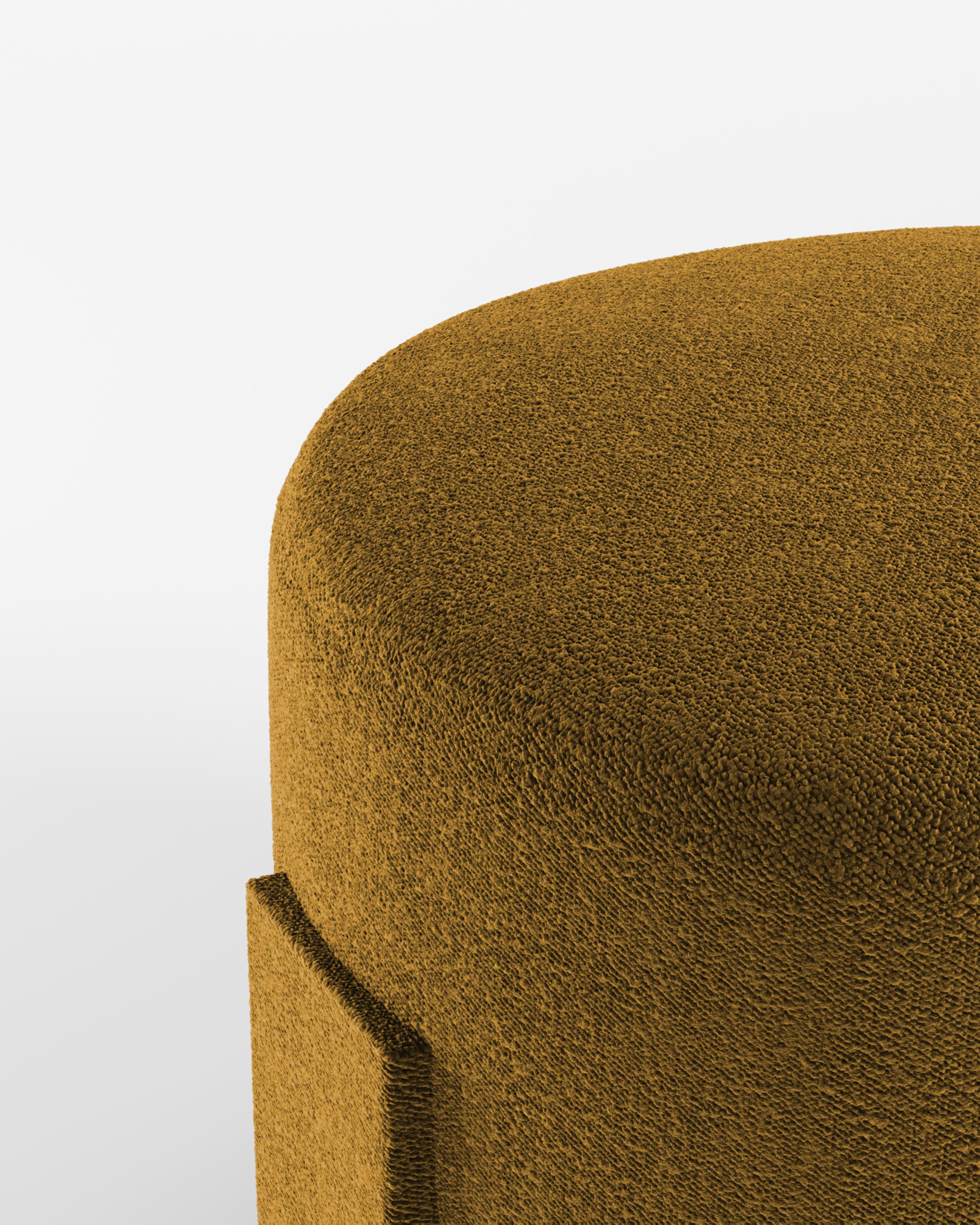 Collector Contemporary Cassete Puff Boucle Mustard by Alter Ego Studio In New Condition For Sale In Castelo da Maia, PT