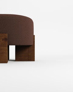Collector Contemporary Cassete Puff in Boucle Dark Brown di Alter Ego Studio