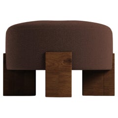 Collector Contemporary Cassete Puff in Boucle Dark Brown by Alter Ego Studio