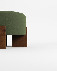 Collector Contemporary Cassete Puff in Boucle Green by Alter Ego Studio
