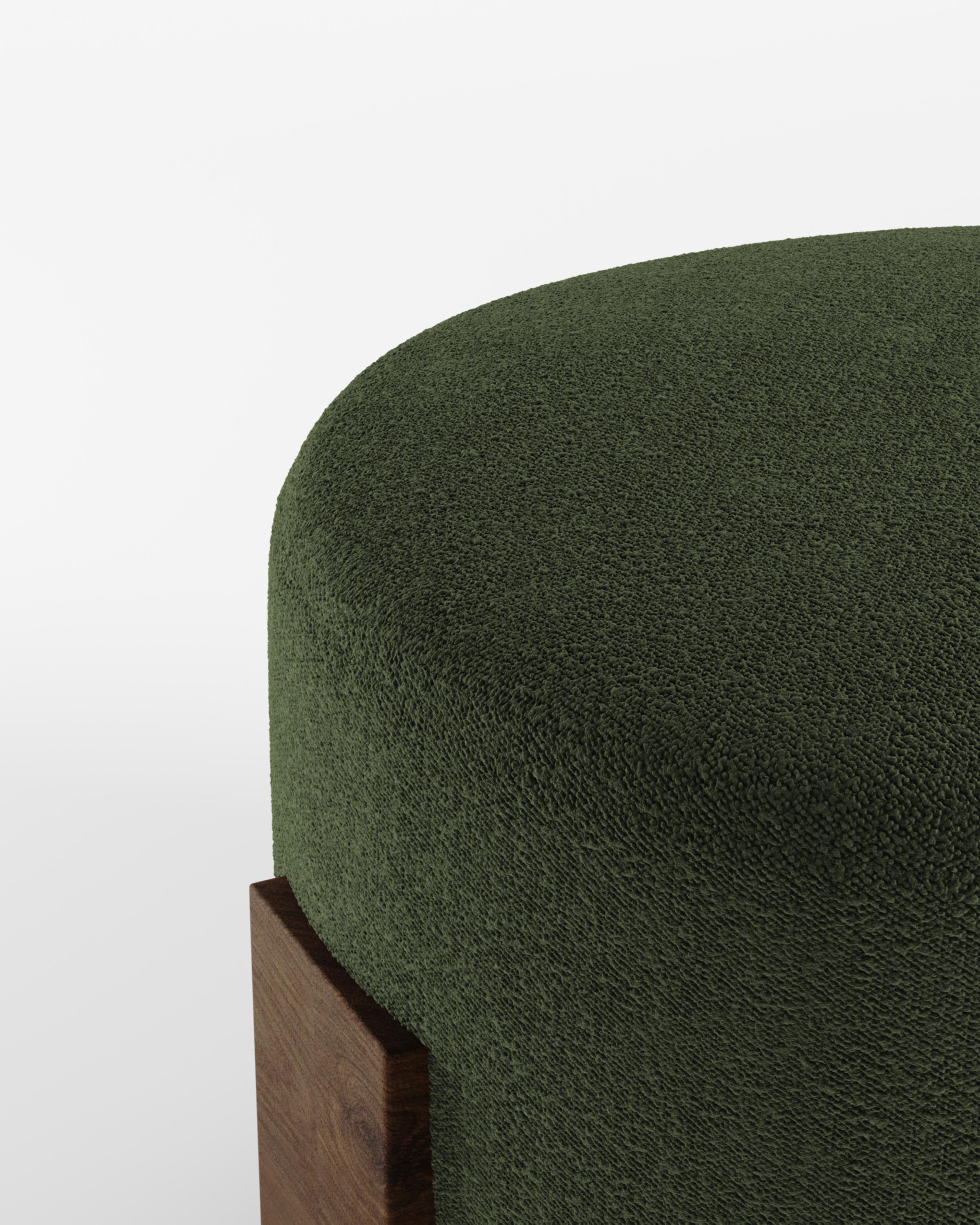 Collector Contemporary Cassete Puff in Boucle Green by Alter Ego Studio In New Condition For Sale In Castelo da Maia, PT
