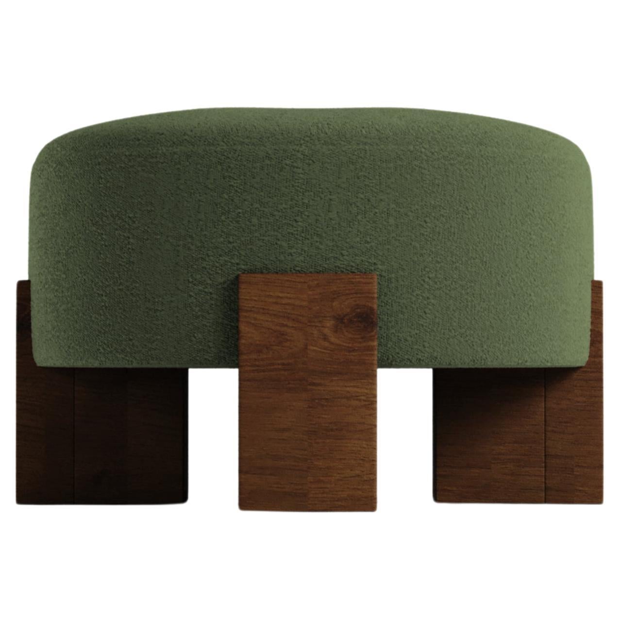 Collector Contemporary Cassete Puff in Boucle Green by Alter Ego Studio