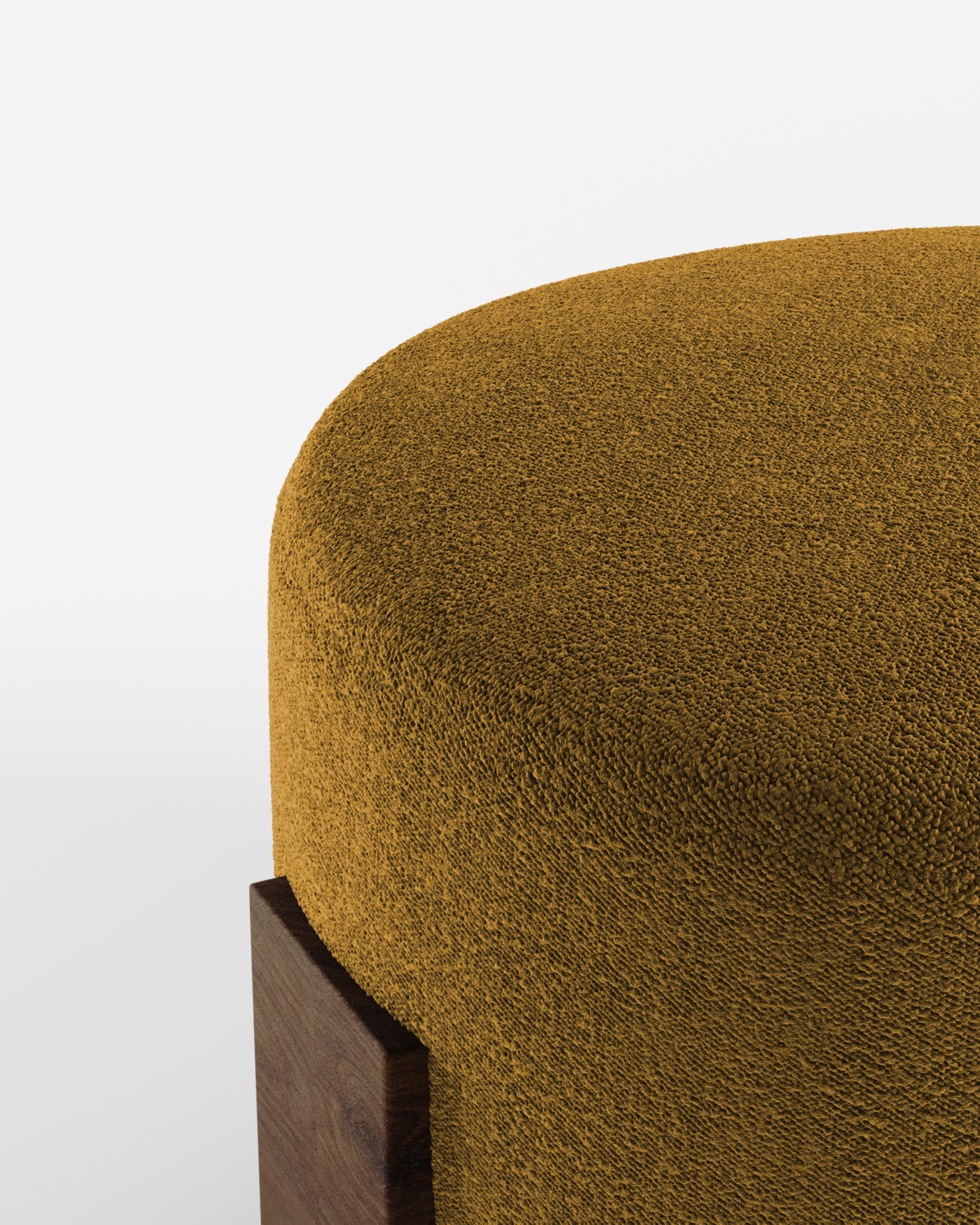 Collector Contemporary Cassete Puff in Boucle Mustard by Alter Ego Studio In New Condition For Sale In Castelo da Maia, PT