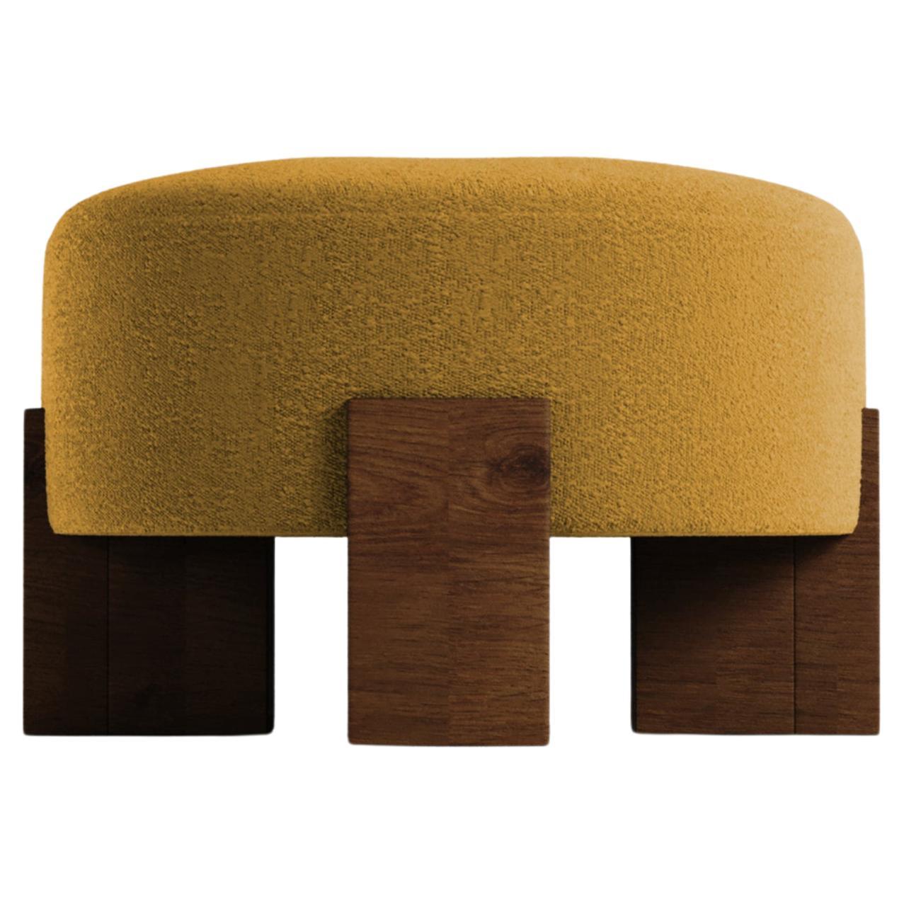 Collector Contemporary Cassete Puff in Boucle Mustard by Alter Ego Studio For Sale