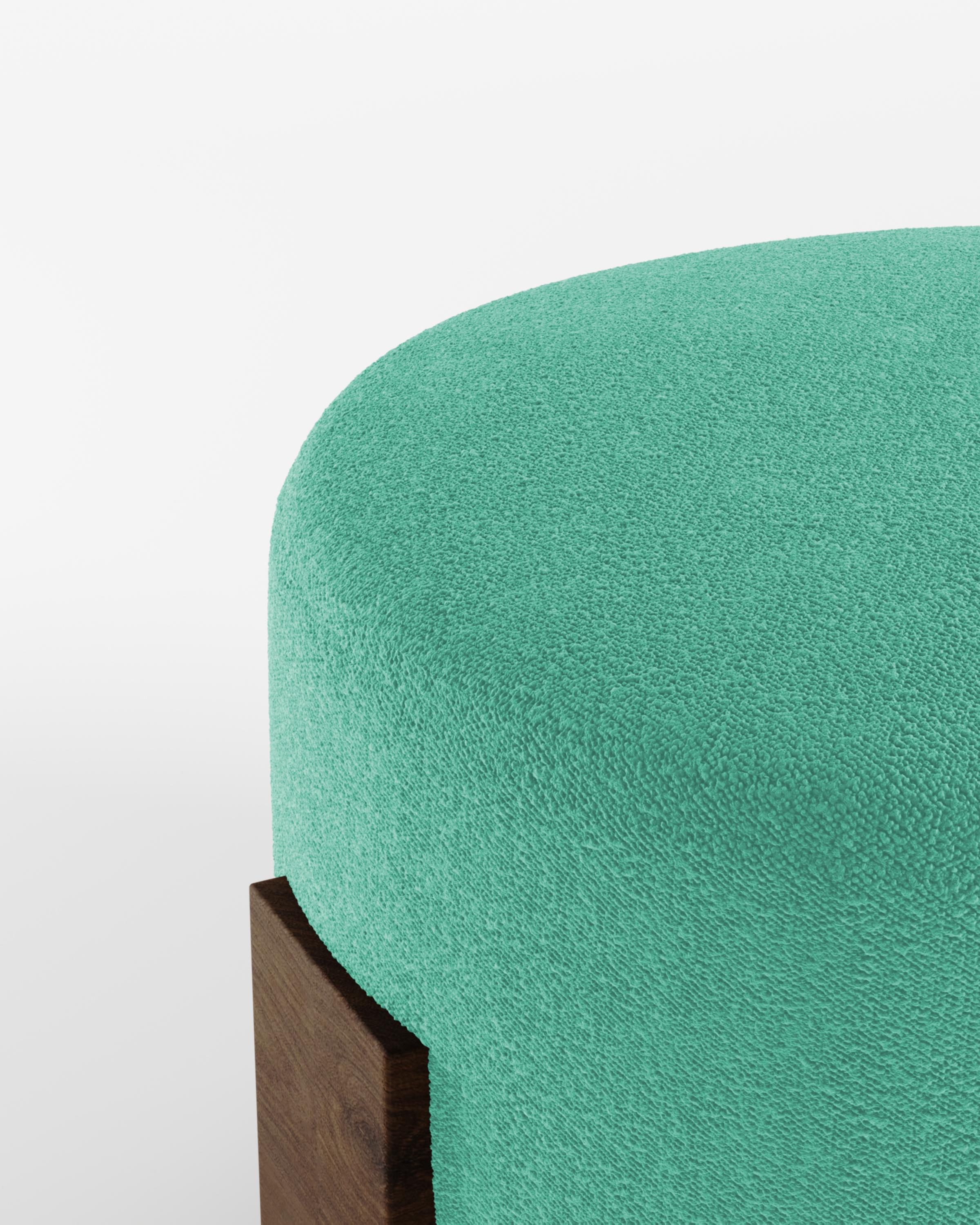 Collector Contemporary Cassete Puff in Boucle Teal di Alter Ego Studio In condizioni Nuovo in vendita a Castelo da Maia, PT
