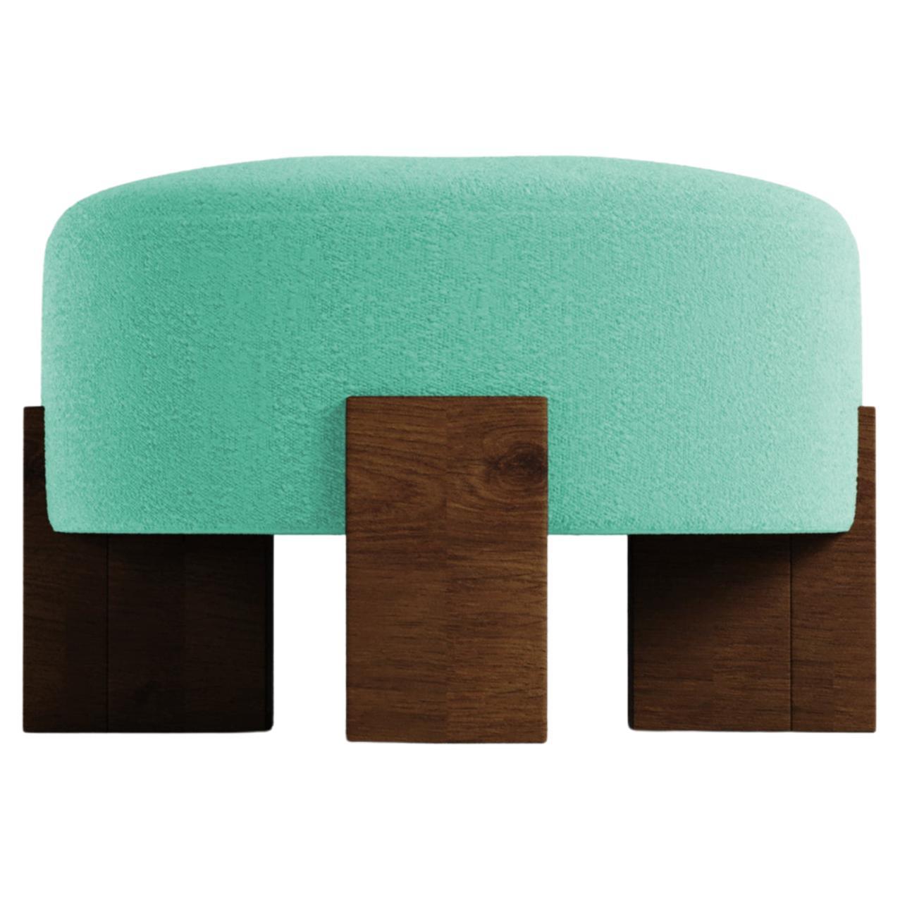 Collector Contemporary Cassete Puff in Boucle Teal by Alter Ego Studio