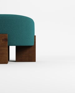 Collector Contemporary Cassete Puff in Boucle Ocean Blue by Alter Ego Studio