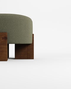Collector Contemporary Cassete Puff in Boucle Olive by Alter Ego Studio