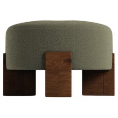 Collector Contemporary Cassete Puff in Boucle Olive by Alter Ego Studio