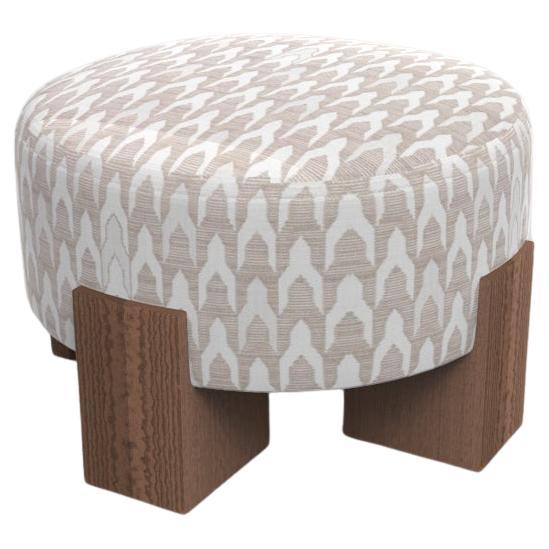 Collector Cassette Puff Outdoor Baldac Beige Fabric by Alter Ego Studio For Sale