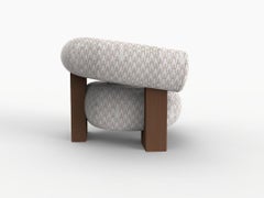 Collector Contemporary Modern Cassette Armchair in Baldac Beige Smoked Oak