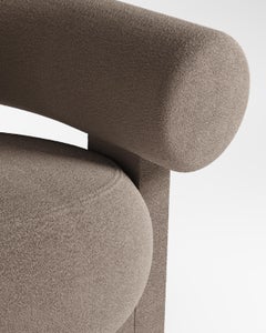 Collector Contemporary Modern Cassette Armchair in Boucle Brown