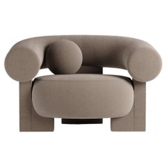 Collector Contemporary Modern Cassette Armchair in Boucle Brown