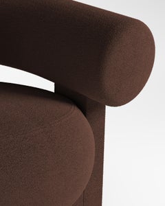 Collector Contemporary Modern Cassette Armchair in Bouclé Dark Brown