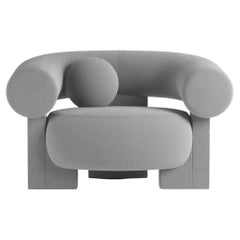 Collector Contemporary Modern Cassette Armchair in Boucle Light Grey