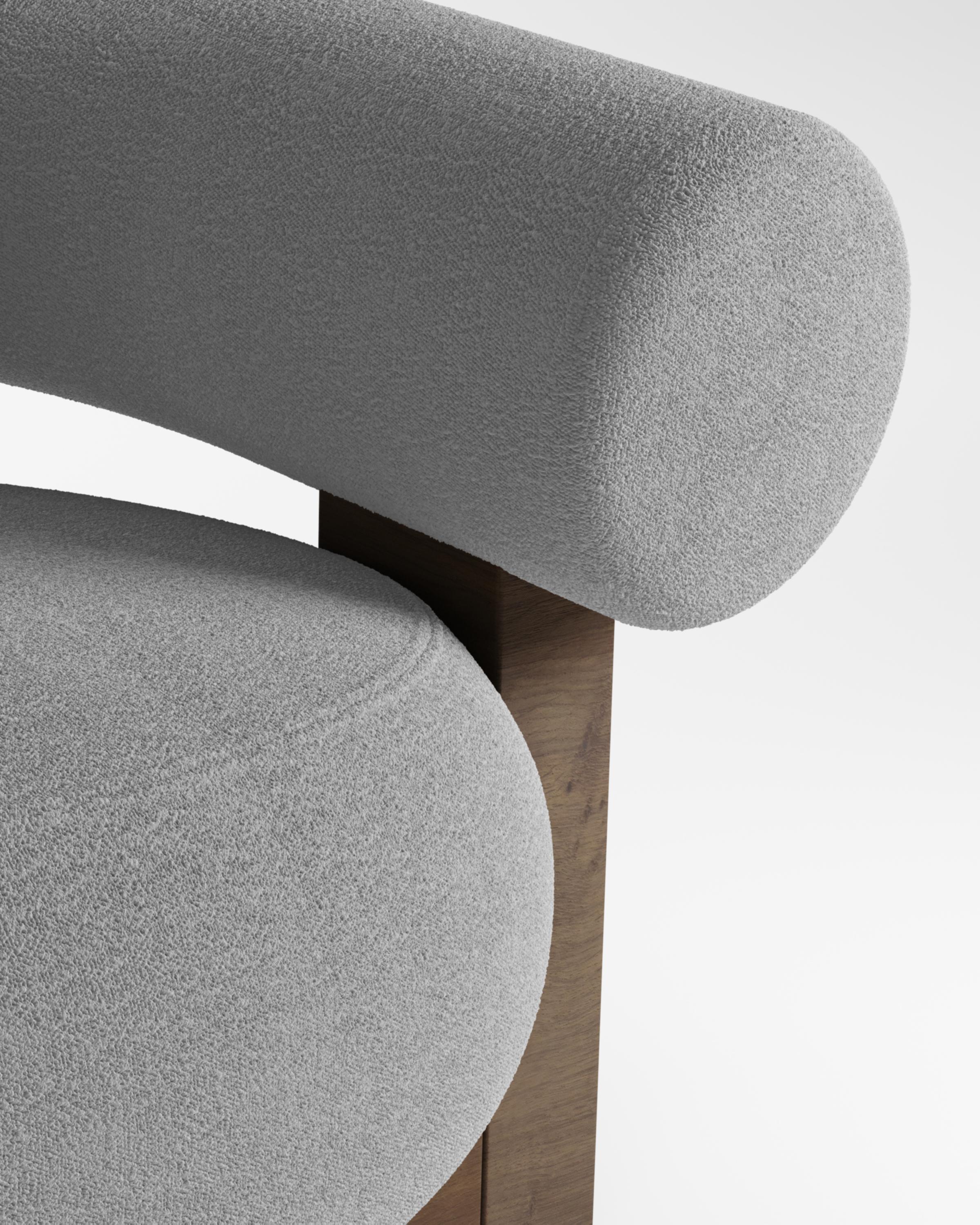 light grey boucle chair