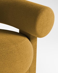Collector Contemporary Modern Cassette Armchair in Bouclé Mustard