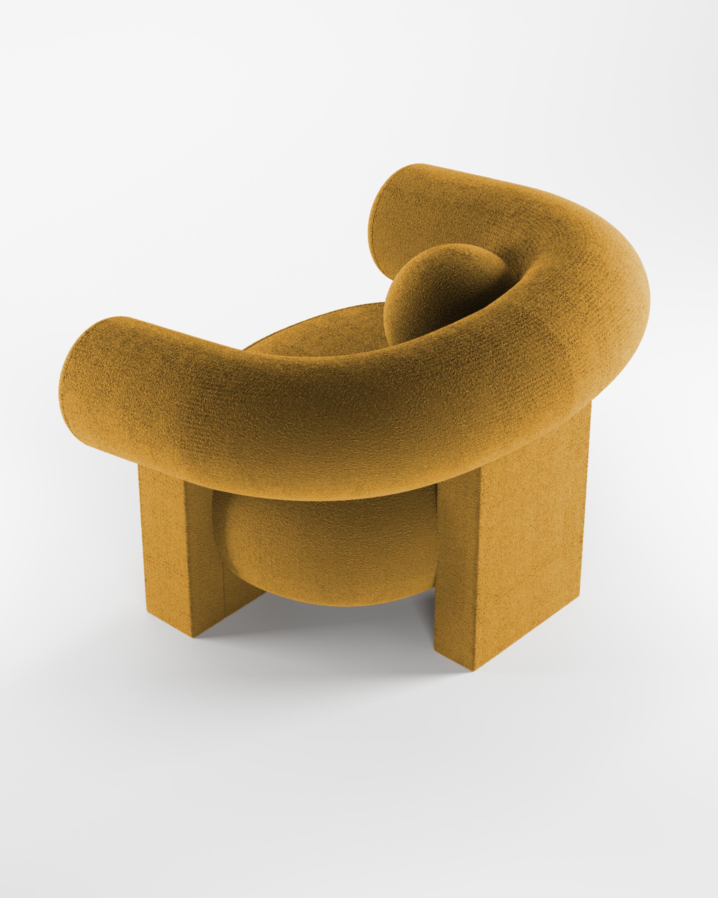 Collector Contemporary Modern Cassette Armchair in Bouclé Mustard In New Condition For Sale In Castelo da Maia, PT