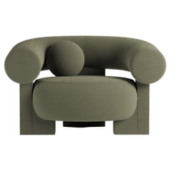 Collector Contemporary Modern Cassette Armchair in Boucle Olive
