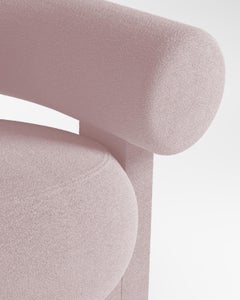 Collector Contemporary Modern Cassette Armchair in Bouclé Rose