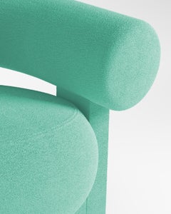 Collector Contemporary Modern Cassette Armchair in Bouclé Teal